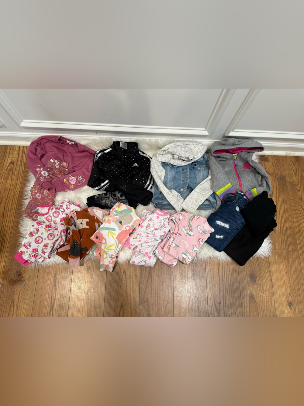 Girl clothing bundle 4T Pink Floral and Animal Print Kids Matching Sets